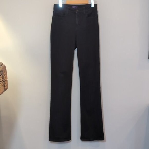 NYDJ Womens Tummy Control Denim Bootcut Jeans Dark Black Wash Slim 4-Way Stretch - Picture 3 of 14